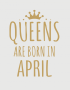 Μπλουζάκι με στάμπα queen are born in april