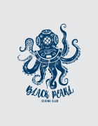 Μπλουζάκι με τύπωμα Black Pearl Diving Club