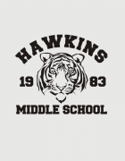 Καπέλο κόκκινο Trucker Beechfield με στάμπα Hawkins