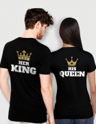 Μπλουζάκια με στάμπα Her King - His Queen