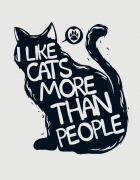 Υφασμάτινη τσάντα με στάμπα I like cats more than people