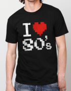 Μπλουζάκι με στάμπα I love 80s