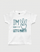 Μπλουζάκι με στάμπα I am three Let's party