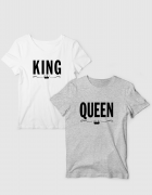 Μπλουζάκια με τύπωμα King - Queen simple