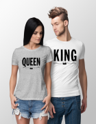 Μπλουζάκια με τύπωμα King - Queen simple