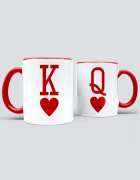 Κούπες κεραμικές με τύπωμα King and Queen of Hearts