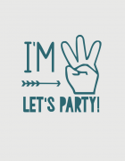 Μπλουζάκι με στάμπα I am three Let's party