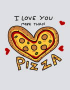 Φουτεράκι με τύπωμα Love you more than Pizza