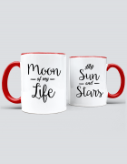 Κούπες κεραμικές με τύπωμα Sun and Stars - Moon of my life