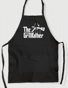 Μαύρη ποδιά με εκτύπωση  The Grillfather