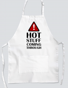 Ποδιά μαγειρικής με εκτύπωση Hot Stuff coming through