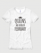 Μπλουζάκι με στάμπα Queens are born in February