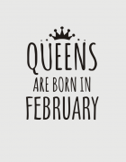 Μπλουζάκι με στάμπα Queens are born in February
