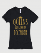 Μπλουζάκι με τύπωμα Queens are born in December