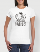 Μπλουζάκι με στάμπα Queens are born in November