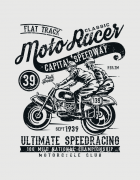 Hoodied φούτερ με στάμπα Moto Racer