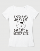 Μπλουζάκι με στάμπα I work so hard so my cat...