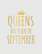 λευκό παιδικό μπλουζάκι με στάμπα Queen are born in September