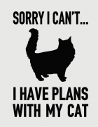 Μπλουζάκι με τύπωμα Ι have plans with my cat