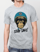 Μπλουζάκι με τύπωμα Stay Safe Monkey 