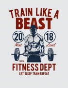 Μπλουζάκι με τύπωμα Train like a beast