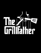 Μαύρη ποδιά με εκτύπωση  The Grillfather