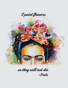 Μαξιλάρι με τύπωμα Frida Flowers