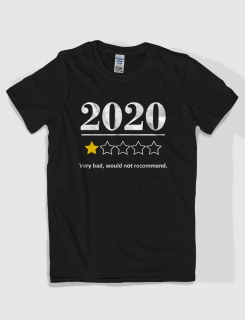 ανδρικό t-shirt μαύρο με στάμπα 2020 would not recommend