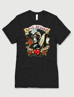 ανδρικό t-shirt μαύρο με στάμπα Love stinks
