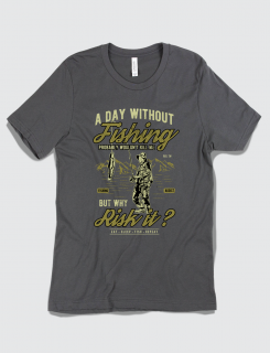 Μπλουζάκι με τύπωμα A day without fishing