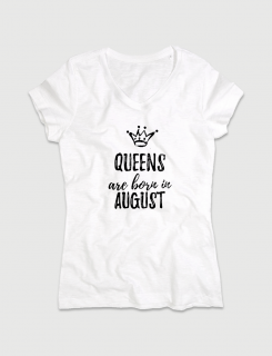 Μπλουζάκι με τύπωμα Queens are born in August