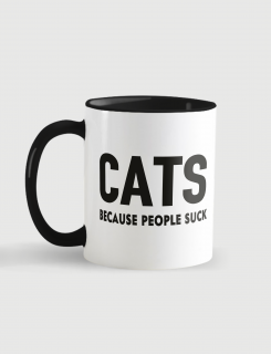 Κούπα κεραμική με τύπωμα Cats because people suck