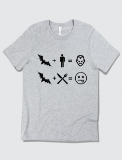 ανδρικό t-shirt sport grey με στάμπα Don't eat the bat