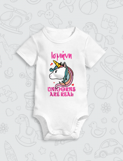 Παιδικό φορμάκι με στάμπα Unicorns are real