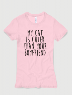 Μπλουζάκι με στάμπα My cat is cuter 