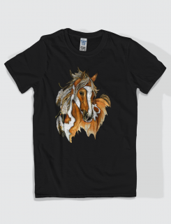 ανδρικό t-shirt μαύρο με στάμπα horse