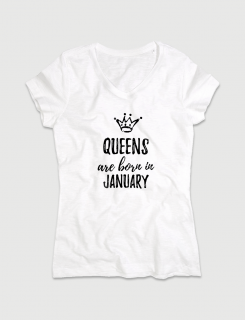 Μπλουζάκι με τύπωμα Queens are born in January