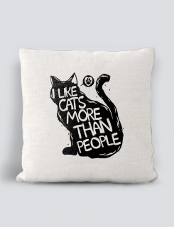 Μαξιλάρι με τύπωμα I like cats more than people