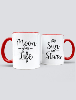 Κούπες κεραμικές με τύπωμα Sun and Stars - Moon of my life