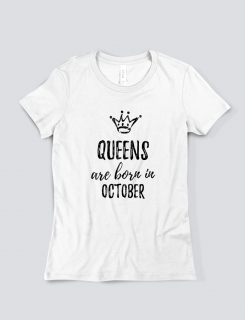 Μπλουζάκι με τύπωμα Queens are born in October 