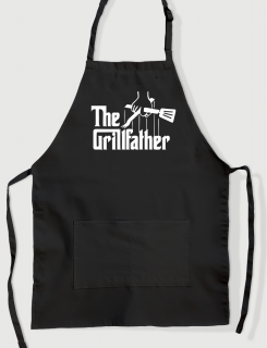 Μαύρη ποδιά με εκτύπωση  The Grillfather