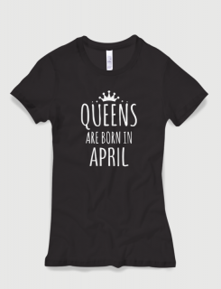 Μπλουζάκι με στάμπα Queens are born in April