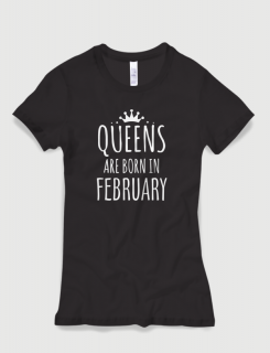 Μπλουζάκι με στάμπα Queens are born in February