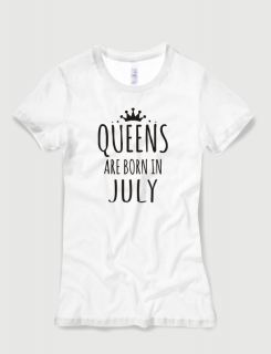 Μπλουζάκι με στάμπα Queens are born in July Μπλουζάκι με στάμπα Queens are born in July