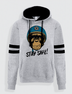 Hoodie με τύπωμα Stay Safe Monkey 