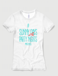 Μπλουζάκι με στάμπα Party nights mykonos Μπλουζάκι με στάμπα Party nights mykonos