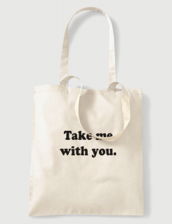 Υφασμάτινη τσάντα με στάμπα Take me with you