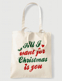 Τσάντα με στάμπα All i want for Christmas