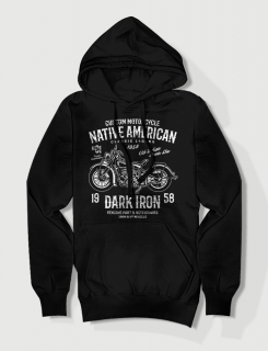 Hoodied φούτερ με στάμπα Native American - Dark Iron Hoodied φούτερ με στάμπα Native American - Dark Iron