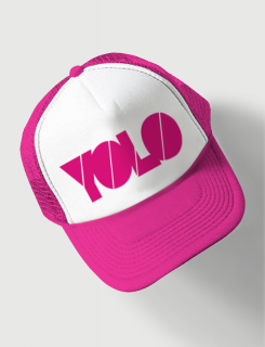 Καπέλο φούξια Trucker Beechfield με στάμπα YOLO